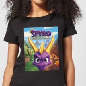 Image of Spyro Face Scene Womens T-Shirt - Black - 3XL - Black