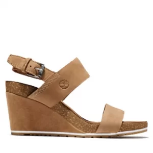 image of Timberland Capri Sunset Wedge Sandal For Her In Brown Light Brown, Size 4