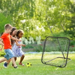 Image of HOMCOM Angle Adjustable Rebounder Net Goal Training Set Football, Baseball, Basketball Daily Training, Black
