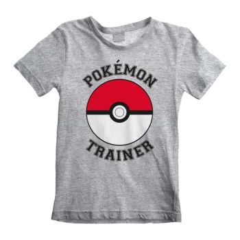 Image of Pokemon - Trainer Unisex 12-13 Years T-Shirt - Grey
