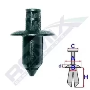 Image of ROMIX Clip B24649 TOYOTA,VOLVO,LEXUS,Yaris Schragheck (_P9_),AVENSIS Kombi (T25),AURIS (NRE15_, ZZE15_, ADE15_, ZRE15_, NDE15_)