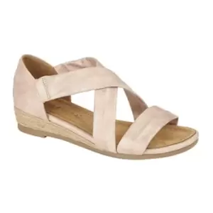 image of Cipriata Womens/Ladies Oliva Heel In Stretchy Crossover Bar Sandals (6 UK) (Rose Gold)