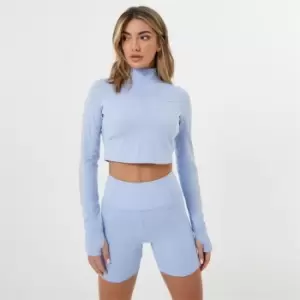 Image of USA Pro Pro quarter Zip Cropped Jacket - Blue