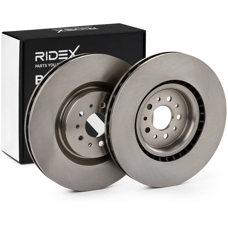 Image of RIDEX 82B0746 Brake disc Front Axle, Vented, Cast Iron, Uncoated, Untreated, without bolts/screws Cast Iron Brake Disc (82)