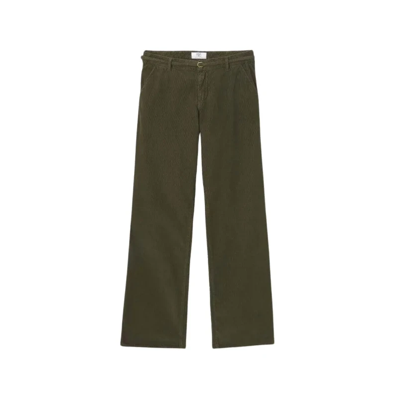 Image of Le Temps des cerises Womens Trousers Le Temps des cerises Tahis Velvet Vert Female 26