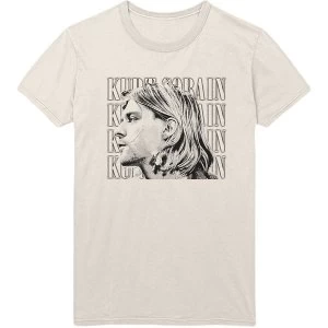 Image of Kurt Cobain - Contrast Profile Mens Large T-Shirt - Natural