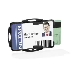 Image of Durable Dual Security Pass Holder for 2 ID Cards 54 x 85 Transparent
