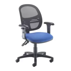 Image of Jota Mesh medium back operators chair with adjustable arms - blue
