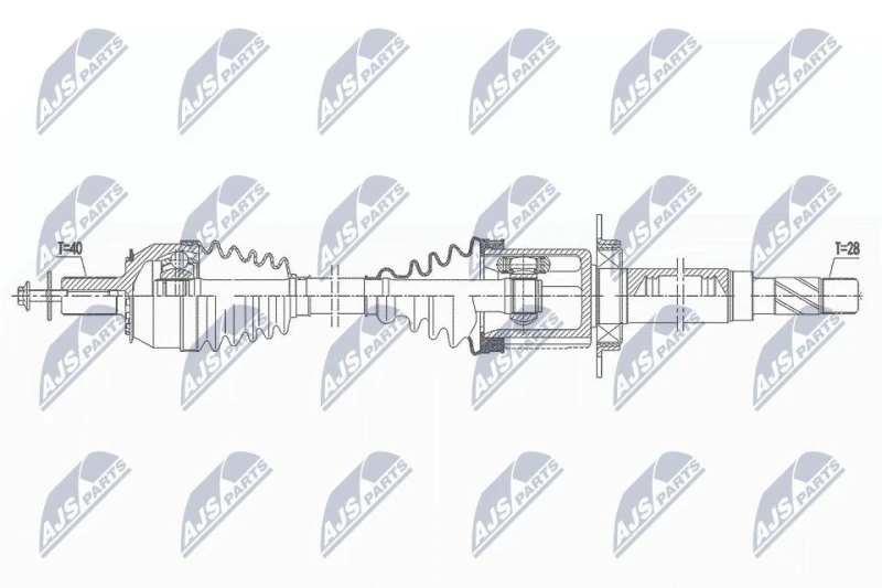 Image of NTY NPW-VV-145 Drive shaft 6-Speed Manual Transmission, Front Axle Right Drive Shaft (13)