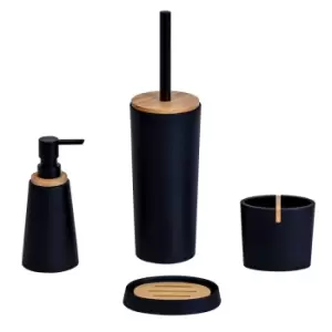Image of Showerdrape Sonata Black 4Pc Bathroom Accessory Set