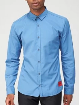 Image of Hugo Boss Ero 3 Red Patch Logo Shirt Medium Blue Size 2XL Men