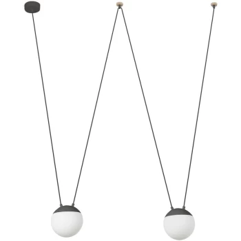Image of Faro Mine - 2 Light Grey Suspension Pendant, E27