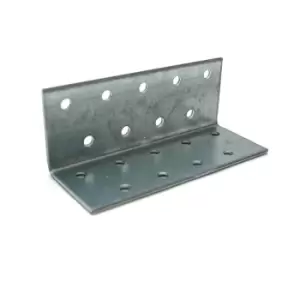 image of Heavy Duty Zinc Plated Reinforced Corner Angle Bracket - Size 37x37x100x2mm - Pack of 1