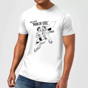 Image of DC Comics Superman Valentines Steel Baby T-Shirt - White - L