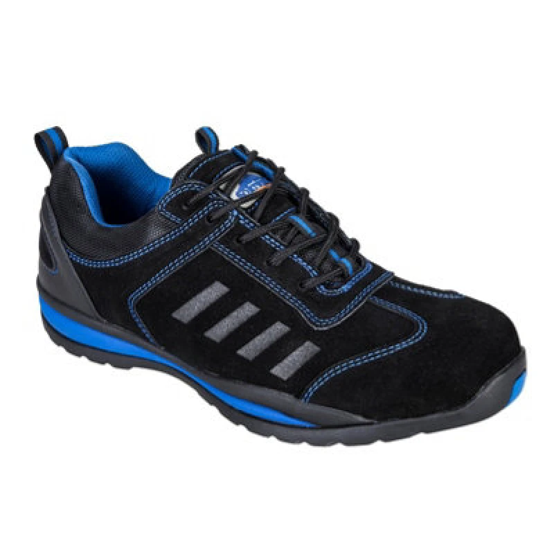 Image of Portwest Steelite Lusum S1P HRO Safety Trainers FW34BLU36 Colour: Black / Blue