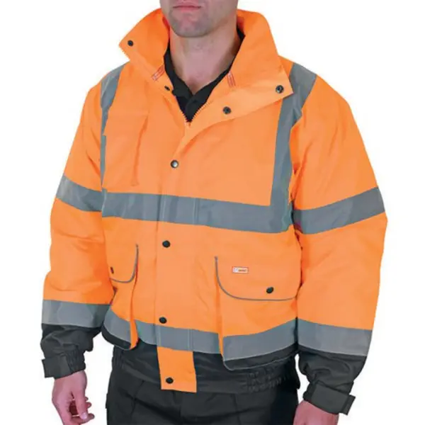 Image of Beeswift Beeswift Two Tone High Visibility Constructor Bomber Jacket Orange/Navy Blue 4XL CBJTTORN4XL