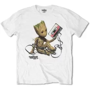 Image of Marvel Comics - Guardians of the Galaxy V. 2 Groot with Tape Unisex Large T-Shirt - White