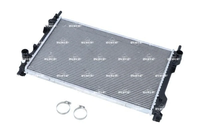 Image of NRF 509696 Engine radiator EASY FIT Brazed cooling fins, Aluminium, with mounting parts Aluminium Radiator,engine cooling (470)