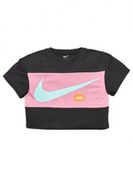 Image of Nike Younger Girls Cropped Training T-Shirt - Black, Size 3-4 Years, Women