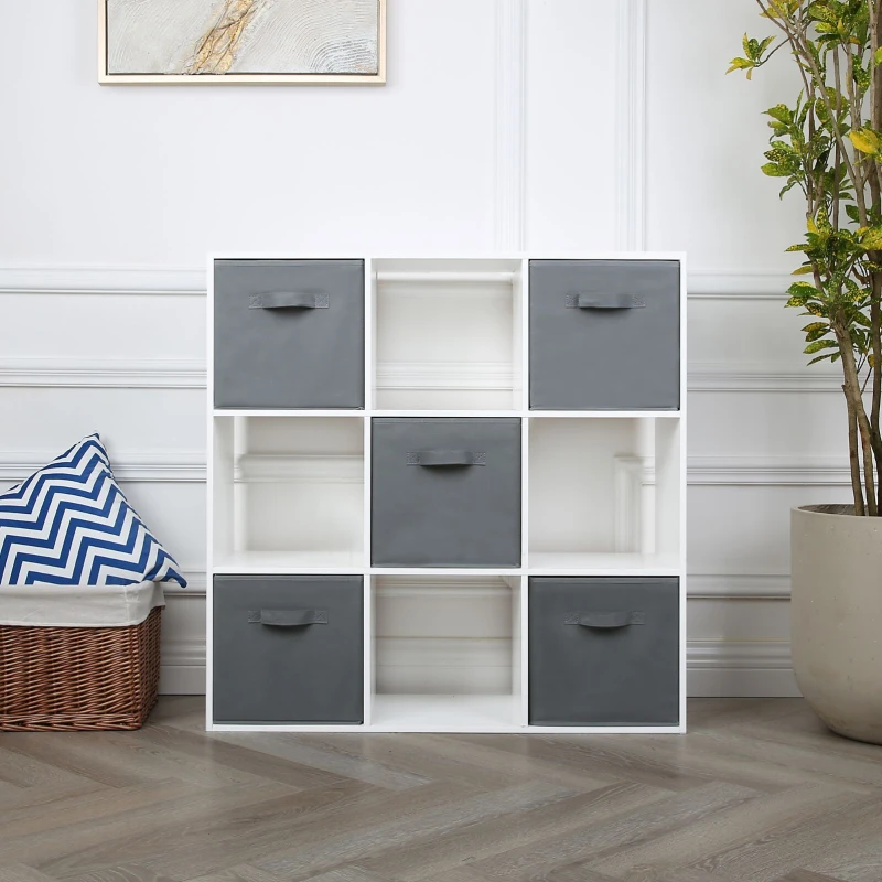 Image of Home Garden Direct Jane - 3x3 Cube Storage with baskets - White White Unisex
