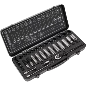 Image of Sealey Black Series 34 Piece 3/8" Drive WallDrive Socket Set 3/8"