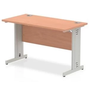 Image of Trexus Desk Rectangle Cable Managed Silver Leg 1200x600mm Beech Ref