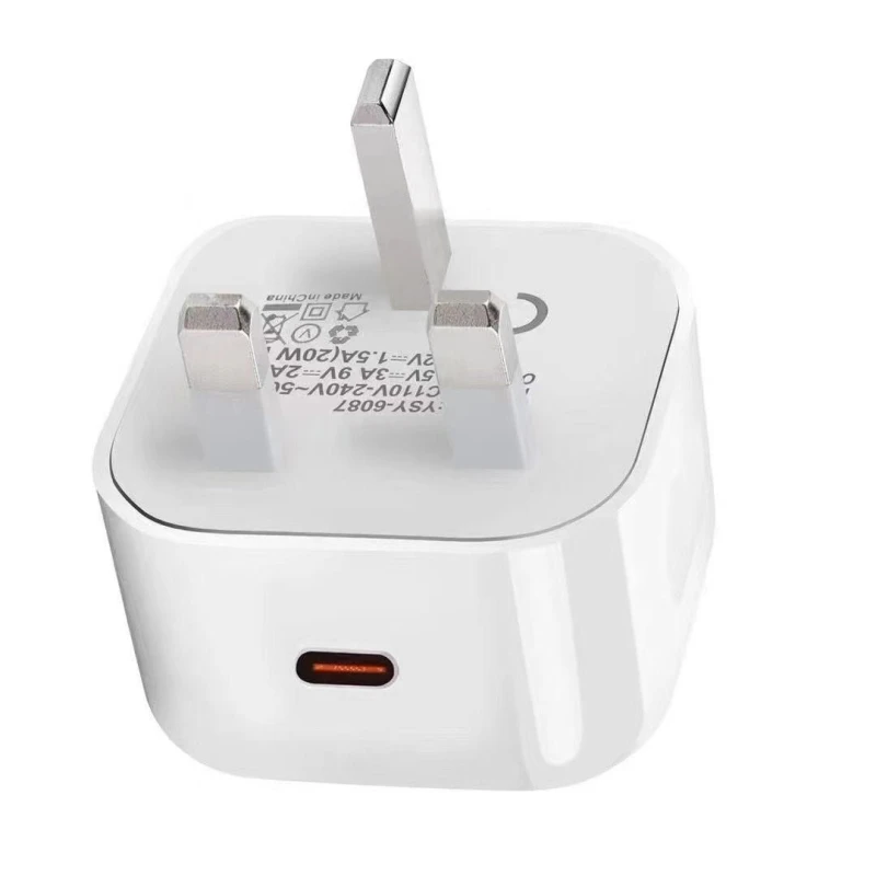 Image of eSTUFF Home Charger USB-C PD 3A 20W. UK Plug - White
