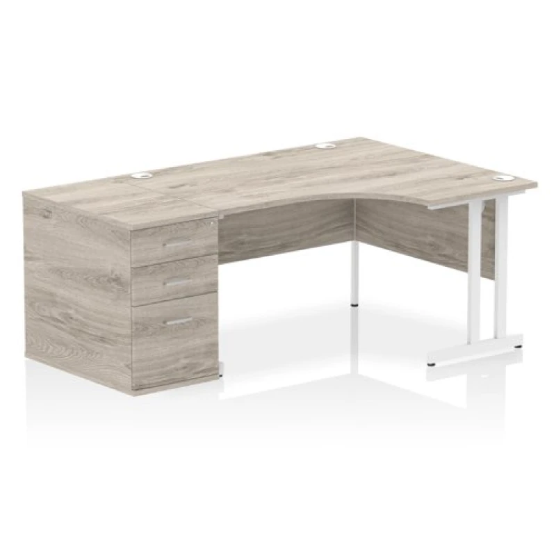 Image of Dynamic Office Solutions Impulse 1400mm Cantilever Right Crescent Desk Workstation I004287