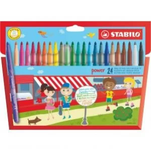 image of Stabilo Power Extra Long Lasting Felt Pens Pack 24 10493ST