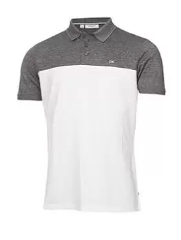 Image of Calvin Klein Golf Colour Block Polo, Grey/White Size M Men