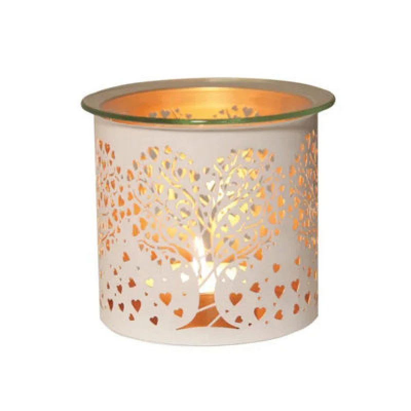 Image of Aroma Home Aroma Home Multi Functional Tealight Wax Melt Burner 10.5cm - Heart Tree in Black One Size Unisex 5056758402554