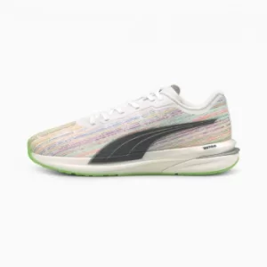 Image of PUMA Velocity Nitro Spectra Mens Running Shoes, White/Spellbound/Green Size 9 Shoes