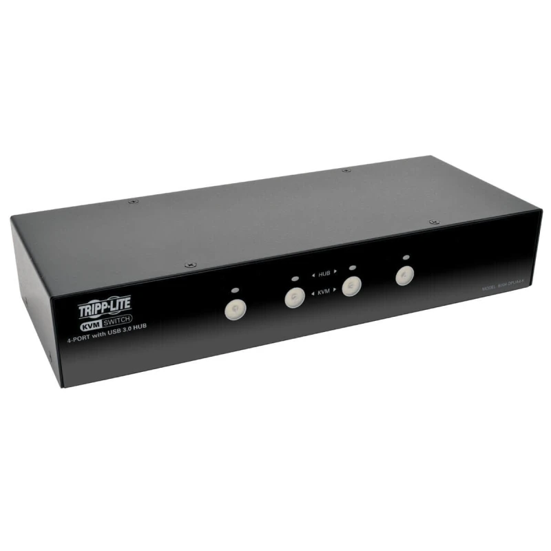 Image of Eaton Tripp Lite B004-DPUA4-K 4-Port DisplayPort KVM Switch with Audio, Cables and USB 3.0 SuperSpeed Hub B004-DPUA4-K