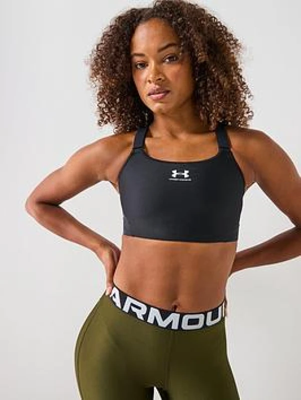 Image of Under Armour Armour Ua Heatgear High Impact Sports Bra Womens High Impact Sports Bras 10 (S) Black 42006703350