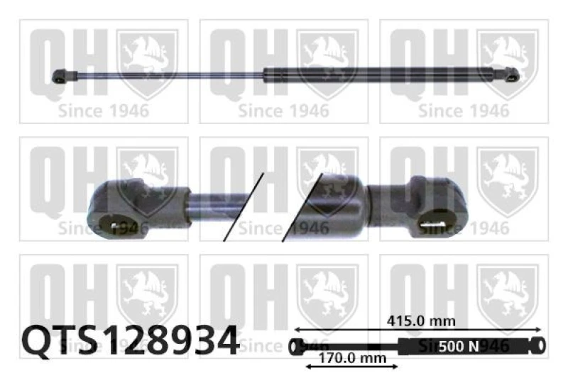 Image of QUINTON HAZELL Tailgate strut QUINTON HAZELL QTS128934