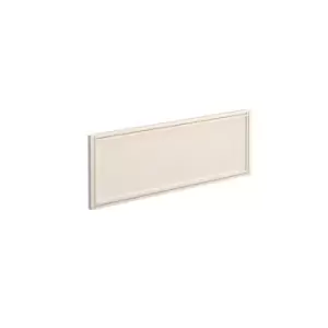 image of Straight glazed desktop screen 1000mm x 380mm - polar white with white aluminium frame