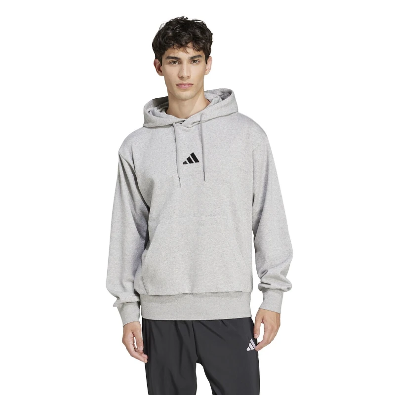 Image of Adidas SPORTSWEAR Feelcozy Essential Hoodie Sweatshirt Grey Marl Cotton XXL