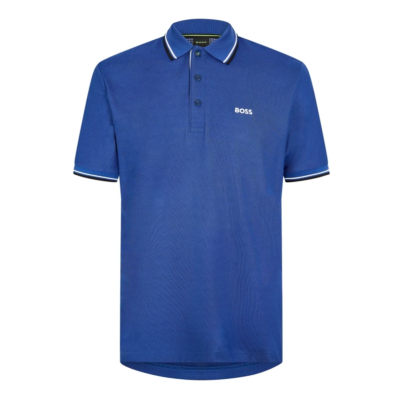 Image of Boss Mens Paddy Short-Sleeve Polo Shirt Turquoise/Aqua male S