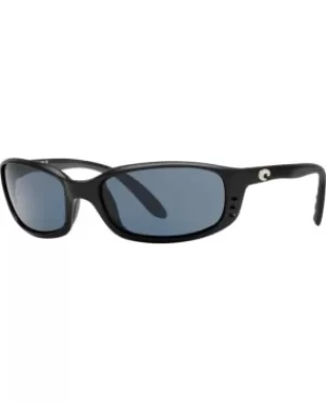 Image of Costa Del Mar Brine Black Rectangle Grey Unisex Sunglasses BR 11 OGP BR 11 OGP