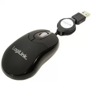 image of LogiLink ID0016 USB WiFi mouse Optical Cable rewind Black