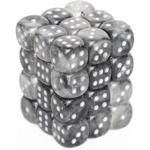 image of Chessex 12mm D6 Dice Block: Borealis Light Smoke/silver