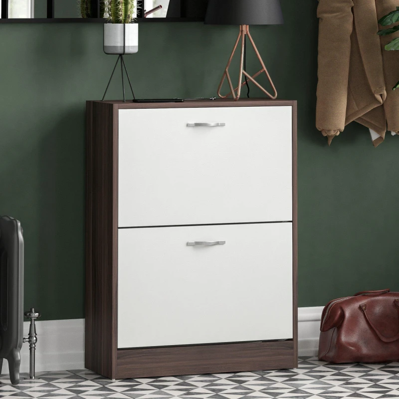 Image of Lassic Vida Designs 2 Drawer Shoe Cabinet - Cream Cream One Size