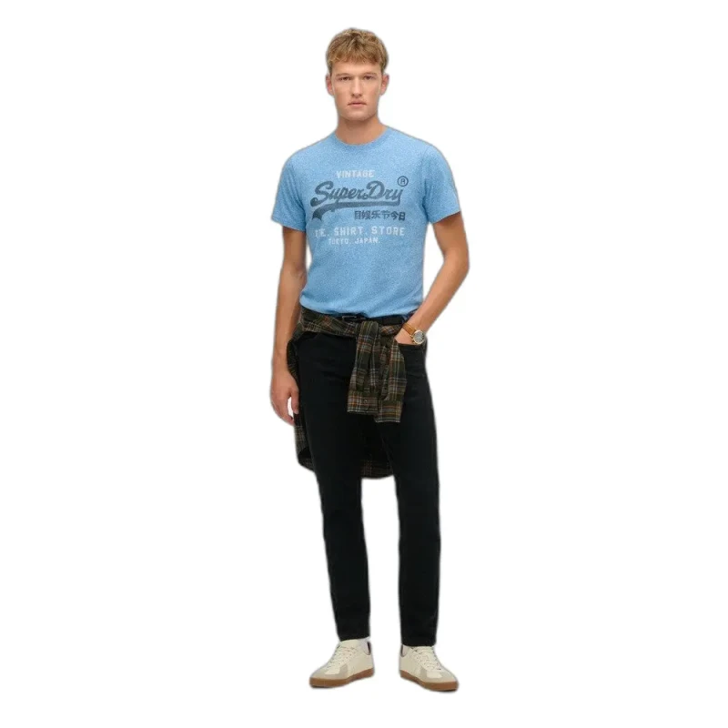 Image of Superdry T-Shirt Superdry Vintage Logo Classic Bleu Male S