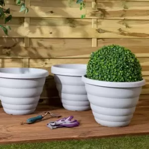 Image of Wham Set 4 Beehive 40cm Round Pot Cement Grey