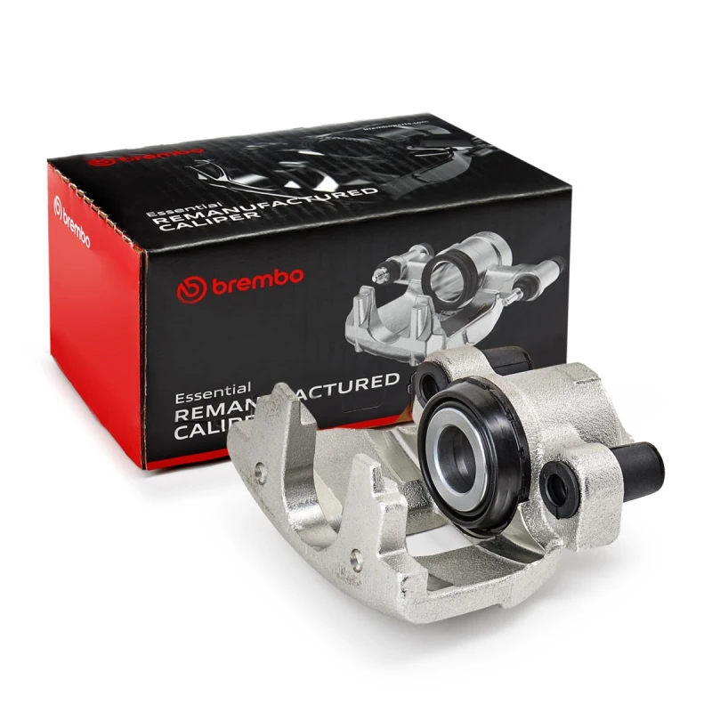 Image of BREMBO F 86 068 Brake caliper ESSENTIAL LINE Rear Axle Left Grey Cast Iron Brake Caliper (78)