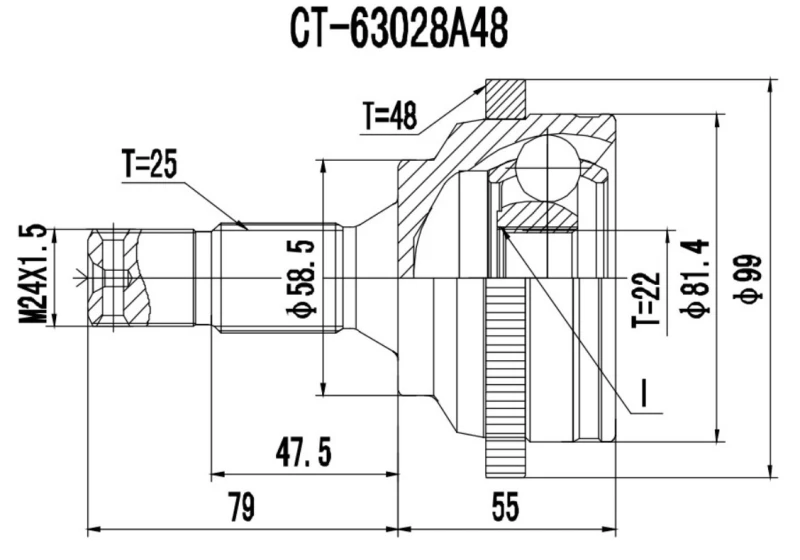 Image of PROCARO 77-PE-600 CV Joint outer Joint Kit,drive shaft (5)