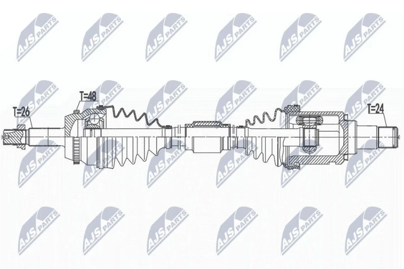 Image of NTY NPW-TY-172 Drive shaft Front Axle Left Drive Shaft (13)