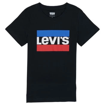 image of Levis SPORTSWEAR LOGO TEE boys's Childrens T shirt in Black ans,4 years