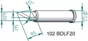 Image of Ersa 2 x 4mm Knife Soldering Iron Tip for use with i-Tool