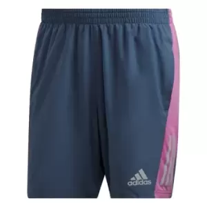 image of adidas Own the Run Shorts Mens - Wonder Steel / Pulse Lilac / R